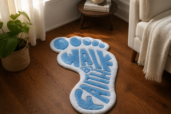 Walk By Faith Rug lifestyle room shot alternate angle