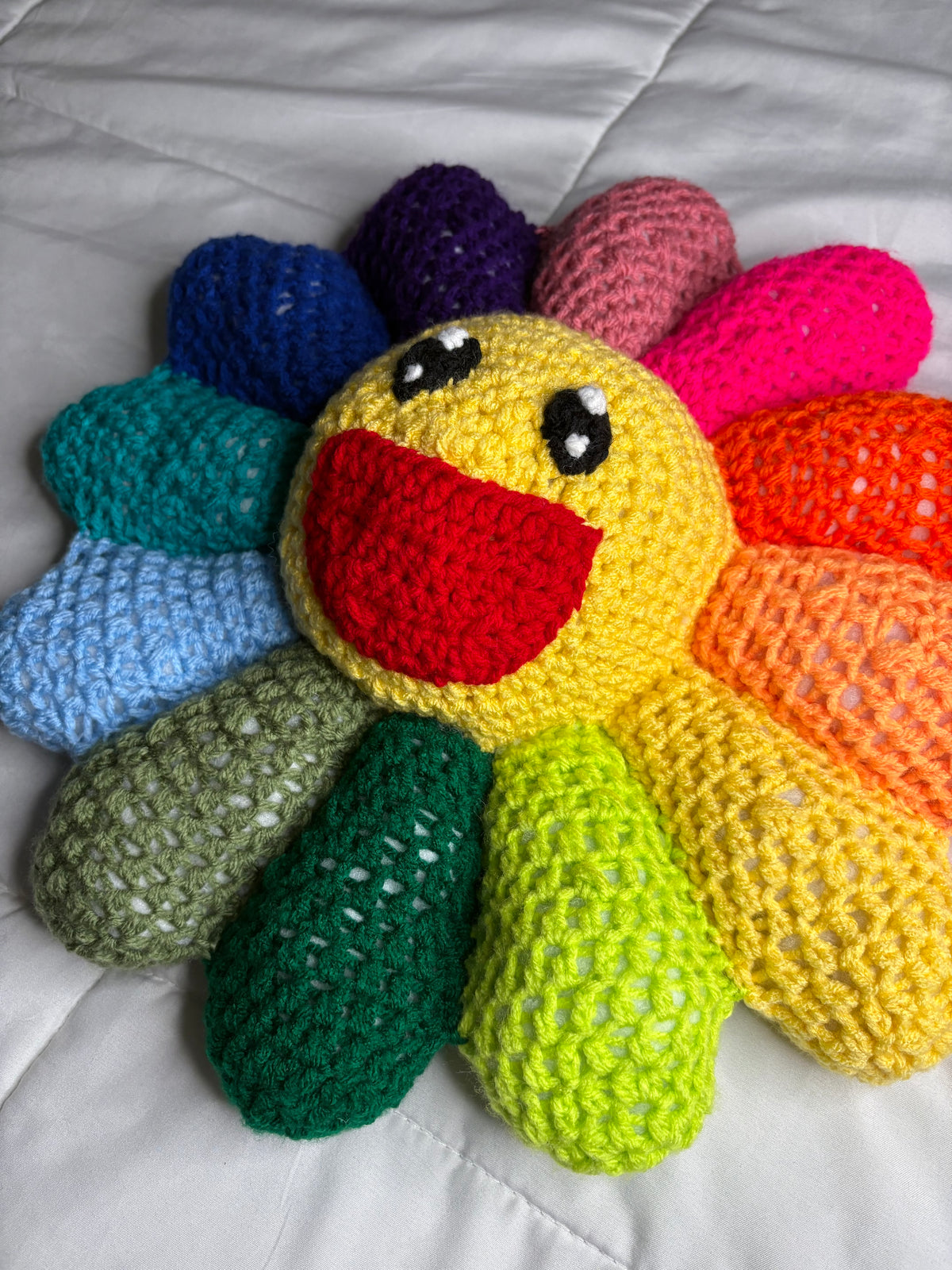 Crochet Flower Pillow