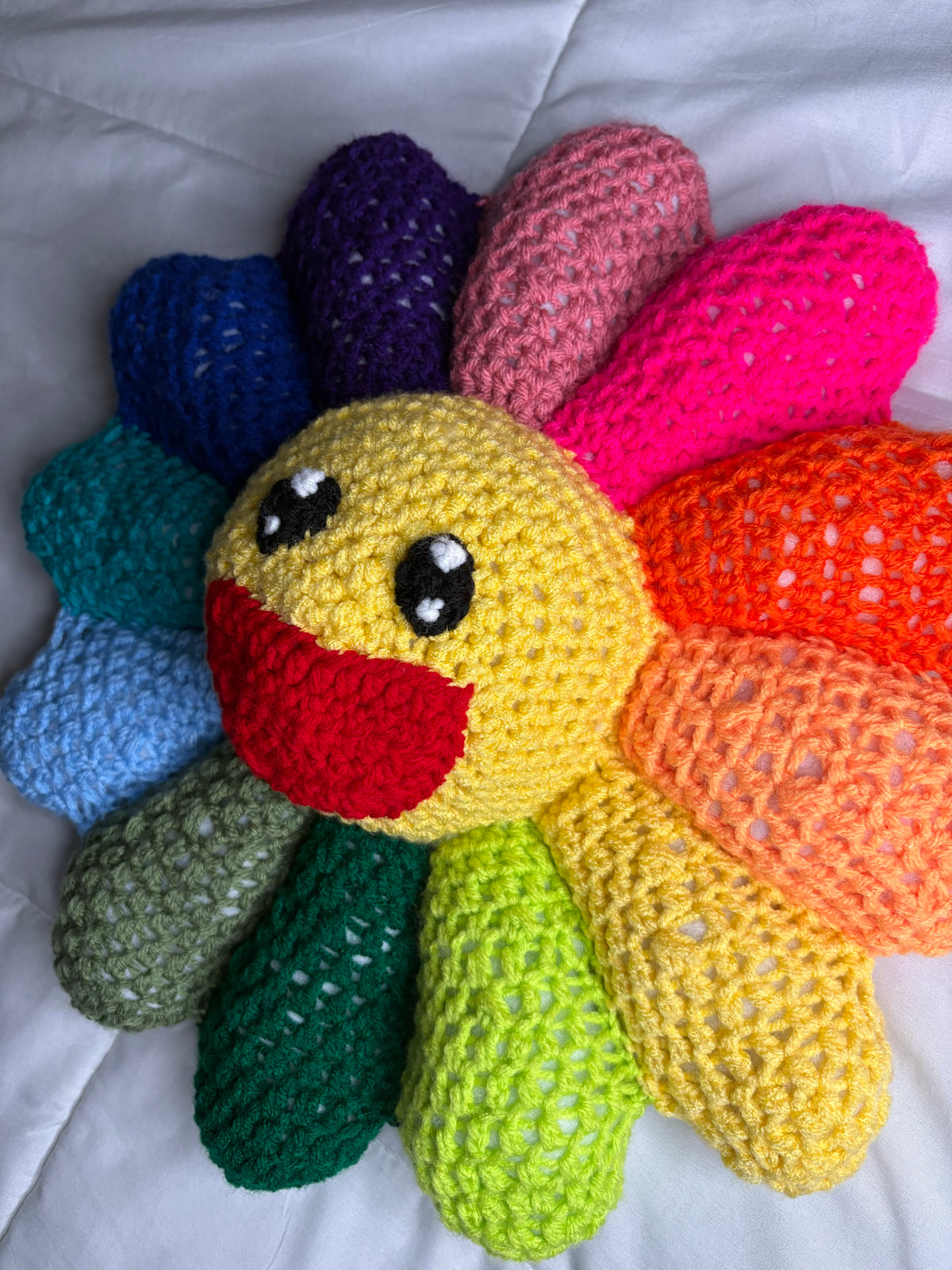Crochet Flower Pillow