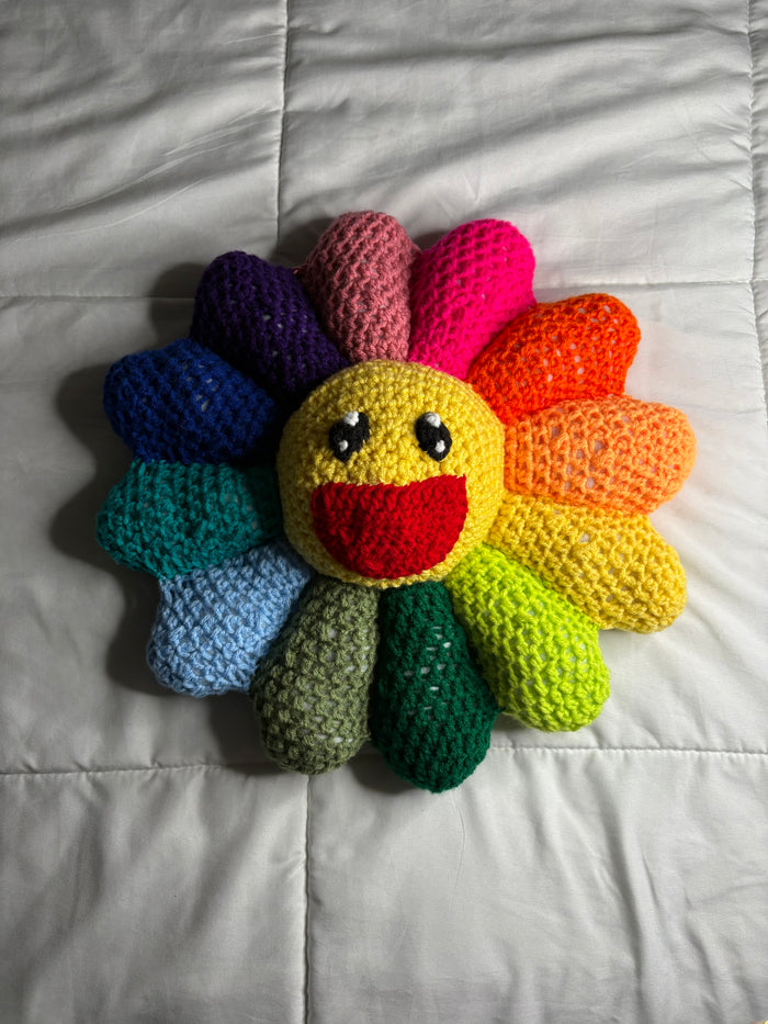 Crochet Flower Pillow