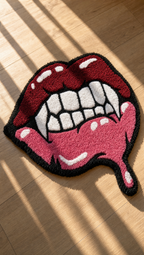 Fangs Rug - hand-tufted rug in natural sunlight, carved wool texture