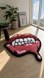 Fangs Rug - lifestyle room shot with window sky