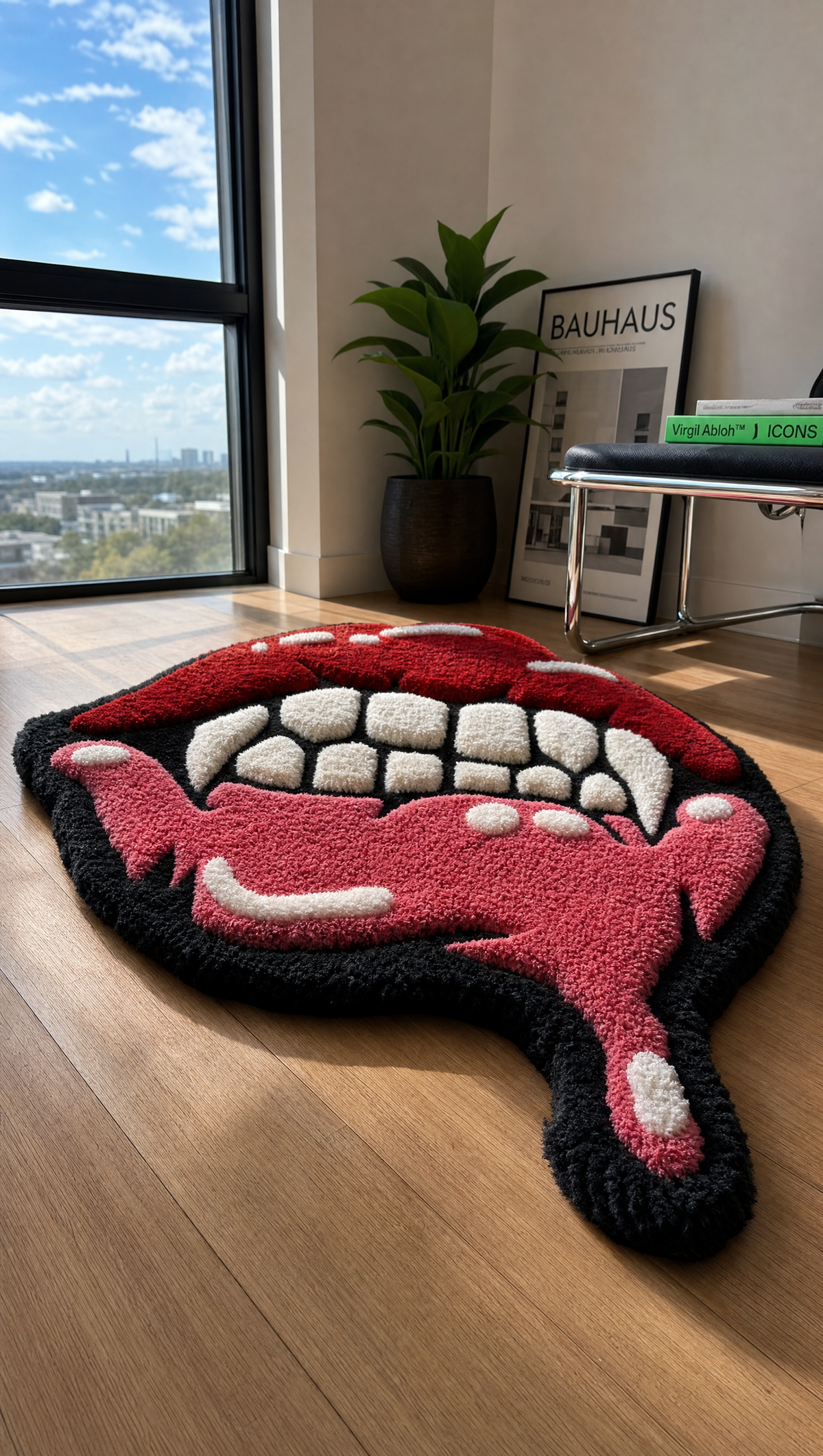 Fangs Rug - lifestyle room shot alternate angle