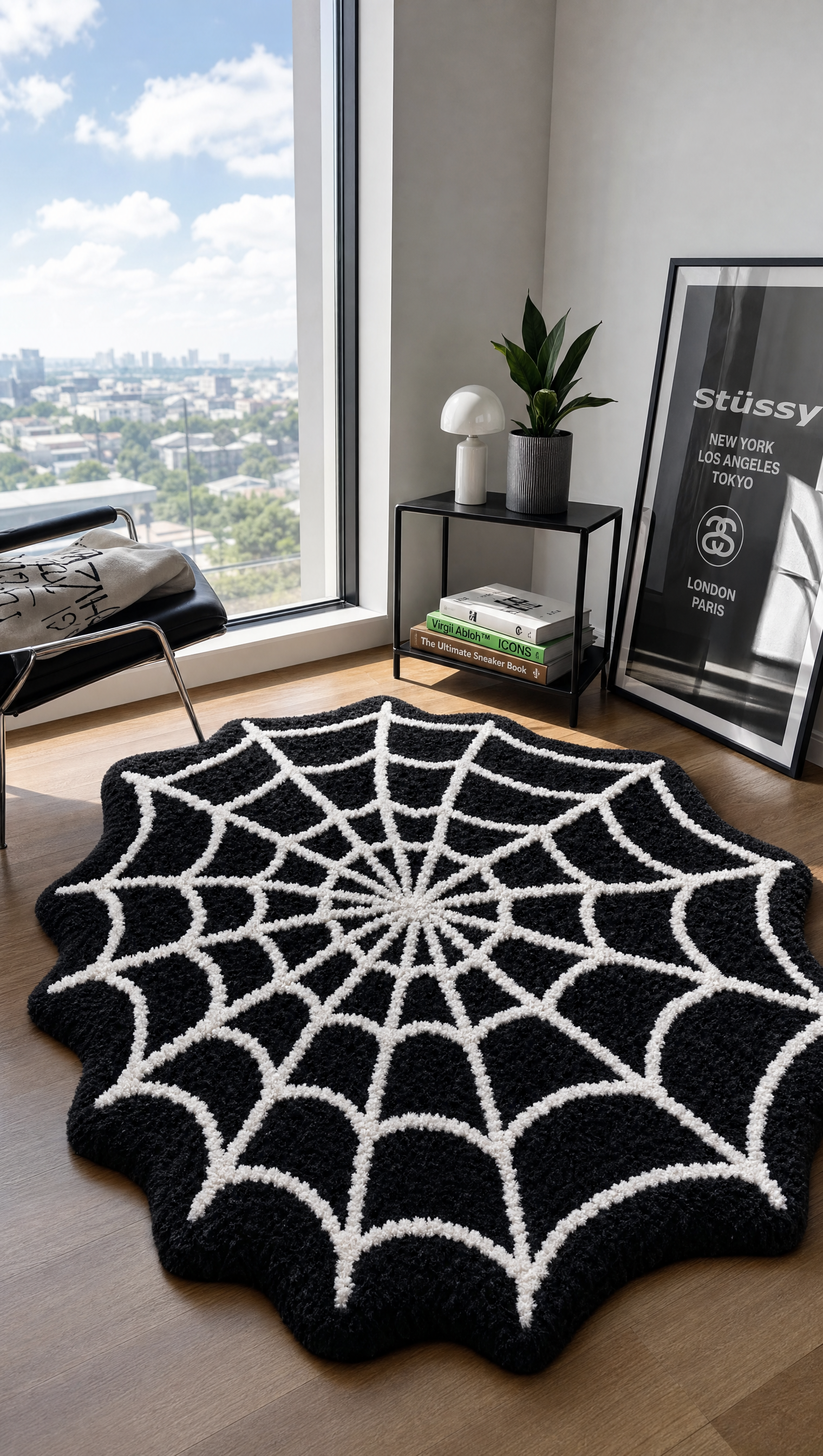 Spider Web Rug - lifestyle room shot
