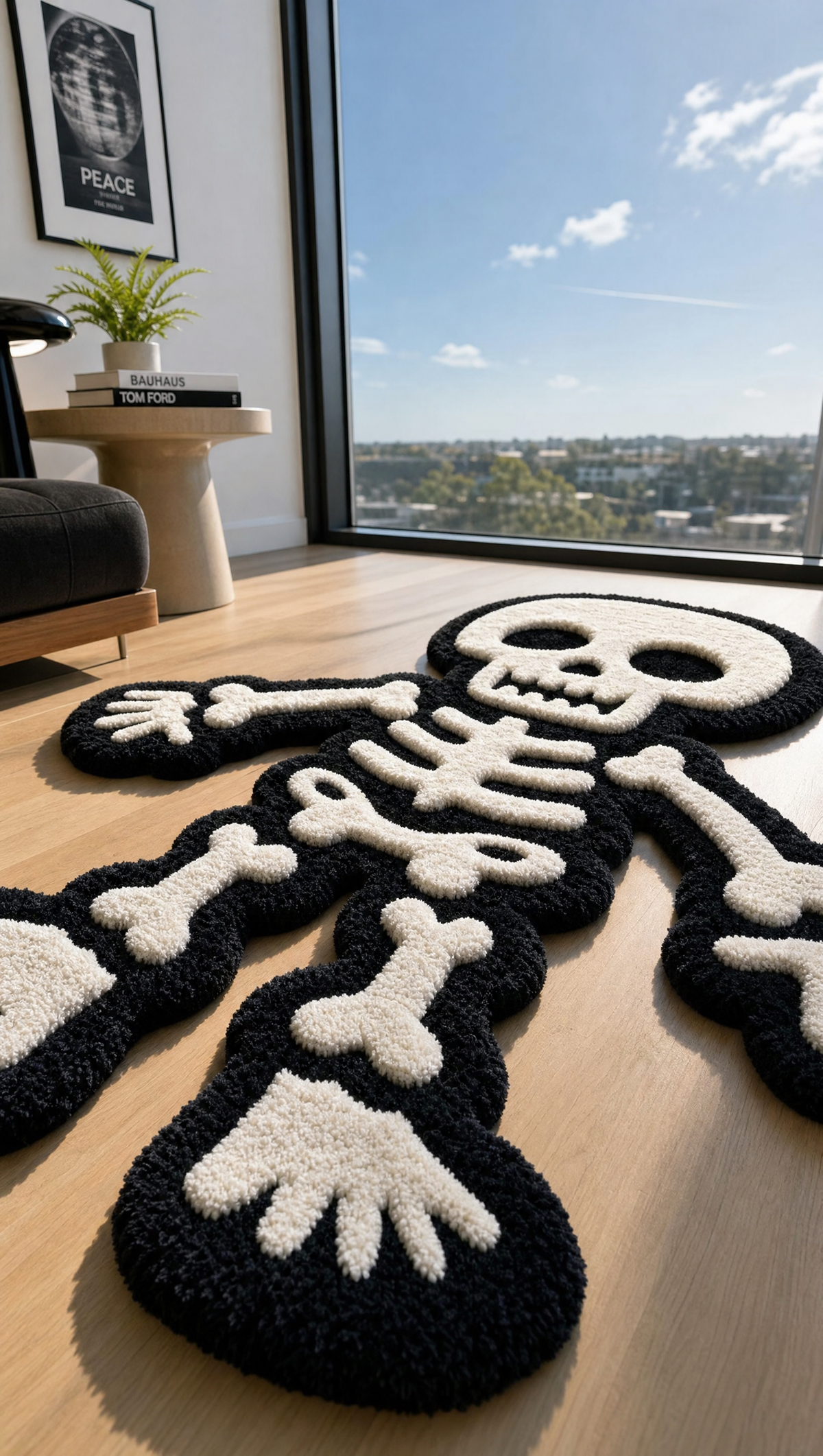 Skeleton Rug - lifestyle room shot alternate angle