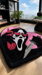 Heart Mask Rug - lifestyle room shot alternate angle