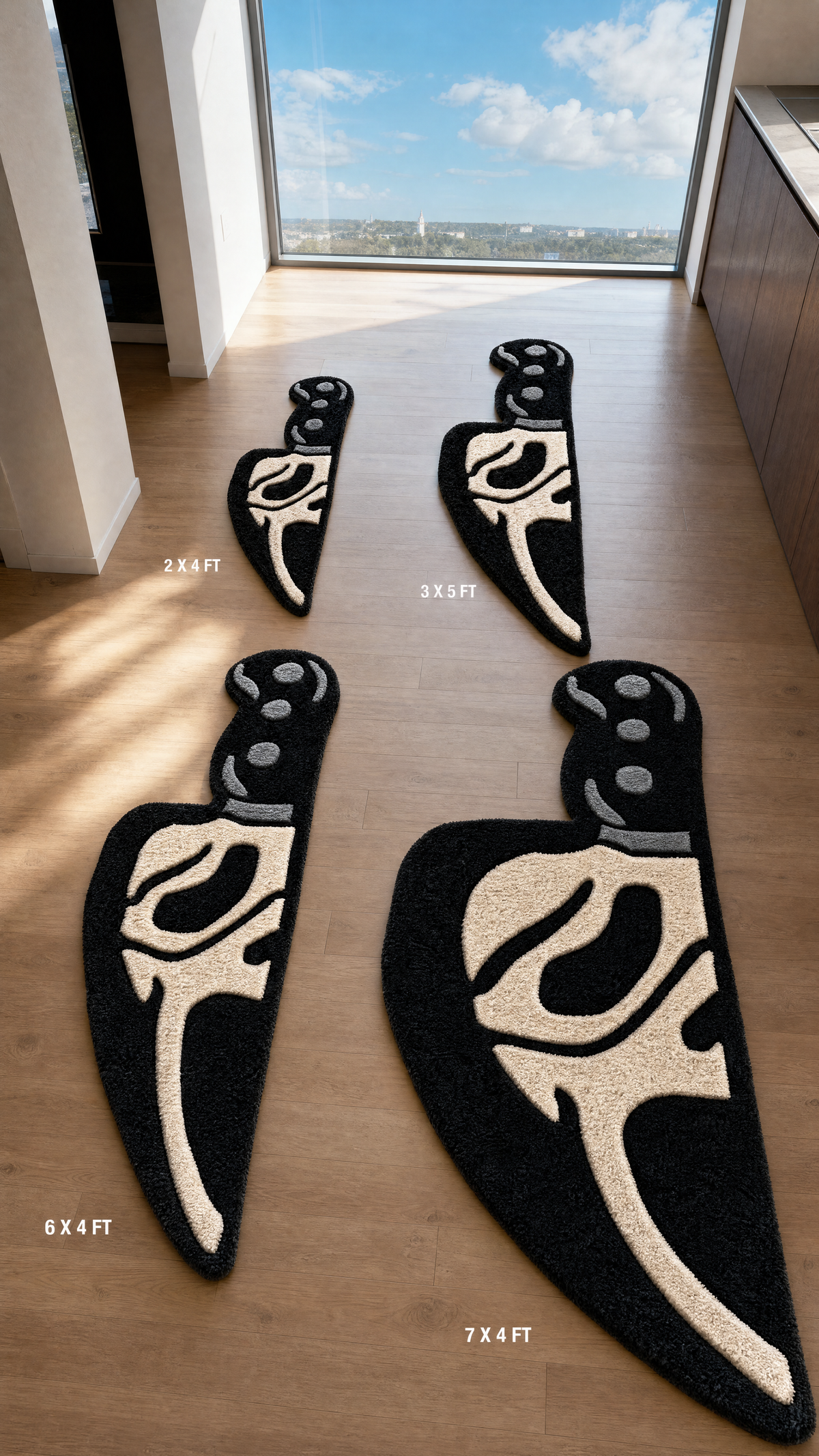 Slasher Mask Knife Rug - available in 2x4, 3x5, 6x4, 7x4 ft