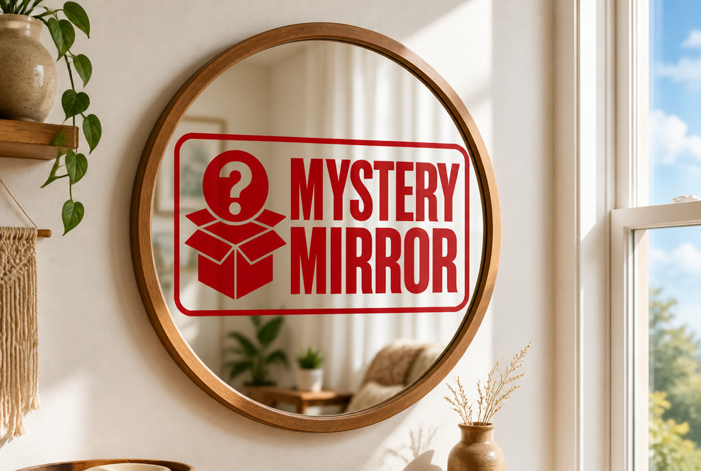 Mystery Mirror lifestyle room shot with window sky