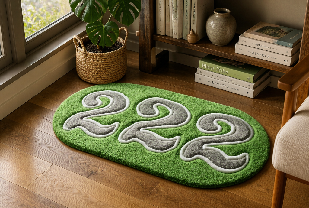 Abstract Swirl Rug lifestyle room shot alternate angle