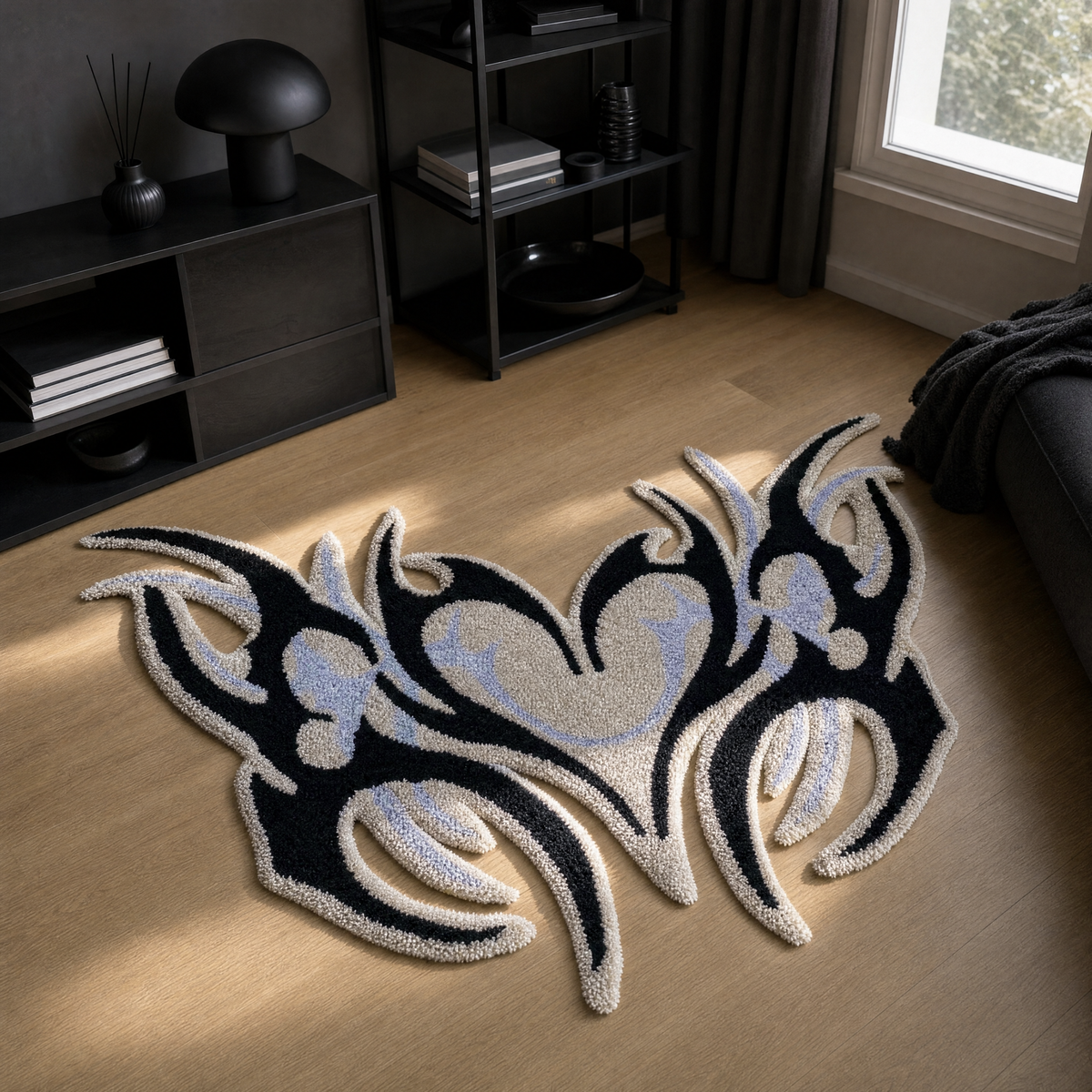 Tribal Flame Heart Rug