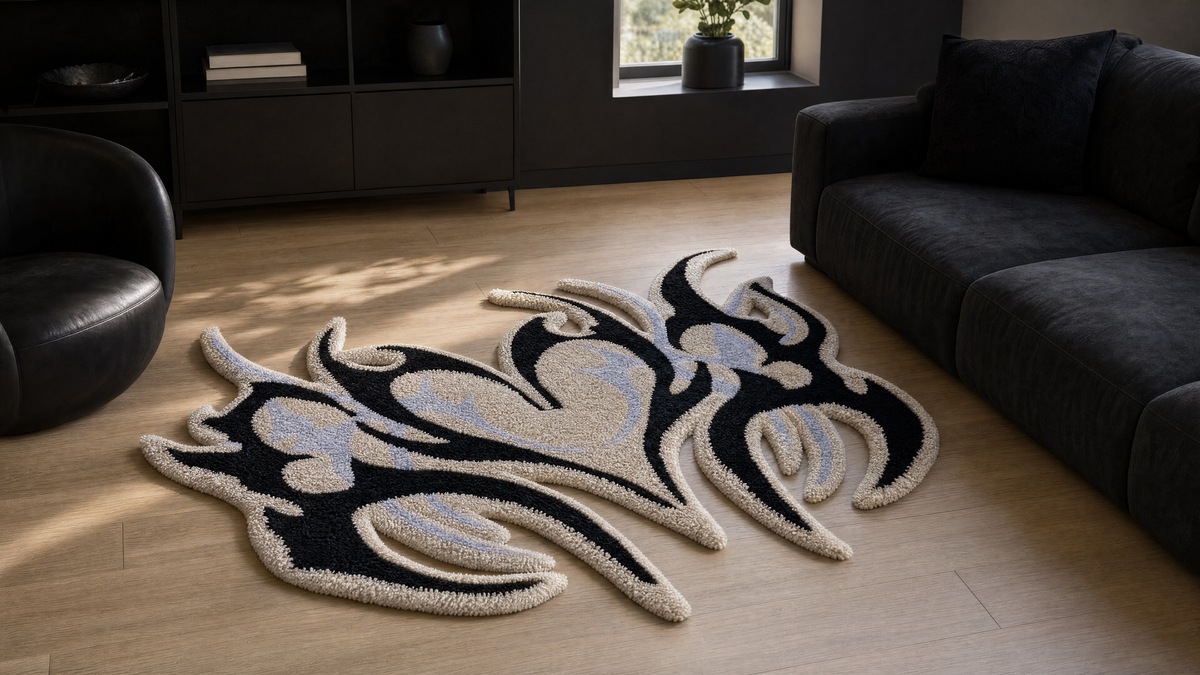 Tribal Flame Heart Rug